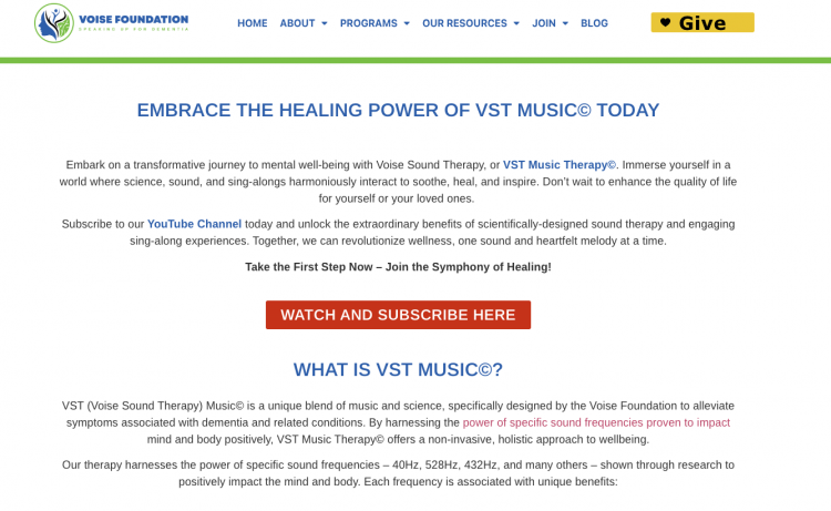 Benefits of VST Music Program for Dementia Patients