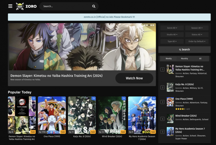 Exploring official ZoroTV Anime Website: Unveiling its Unique Features